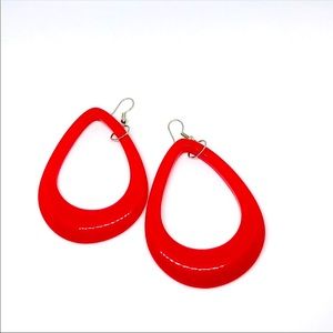 Vintage Deadstock Red Large Statement Streetwear Earrings NEW Unique Rare Find